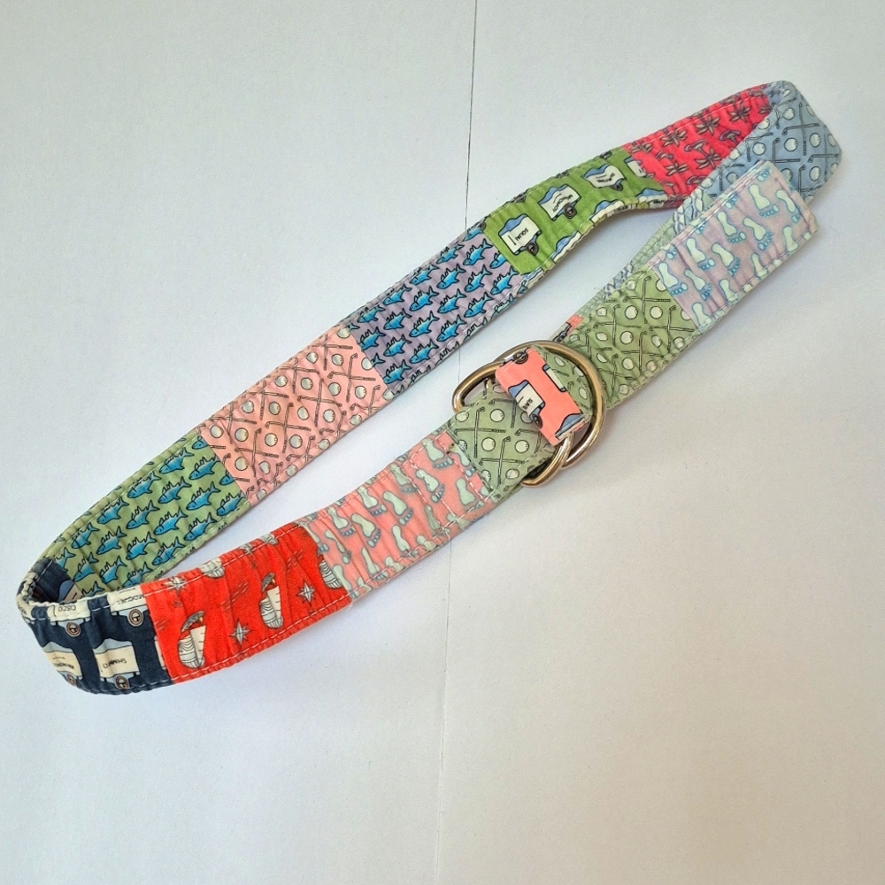 Vintage Vineyard Vines Patchwork Fabric Belt M